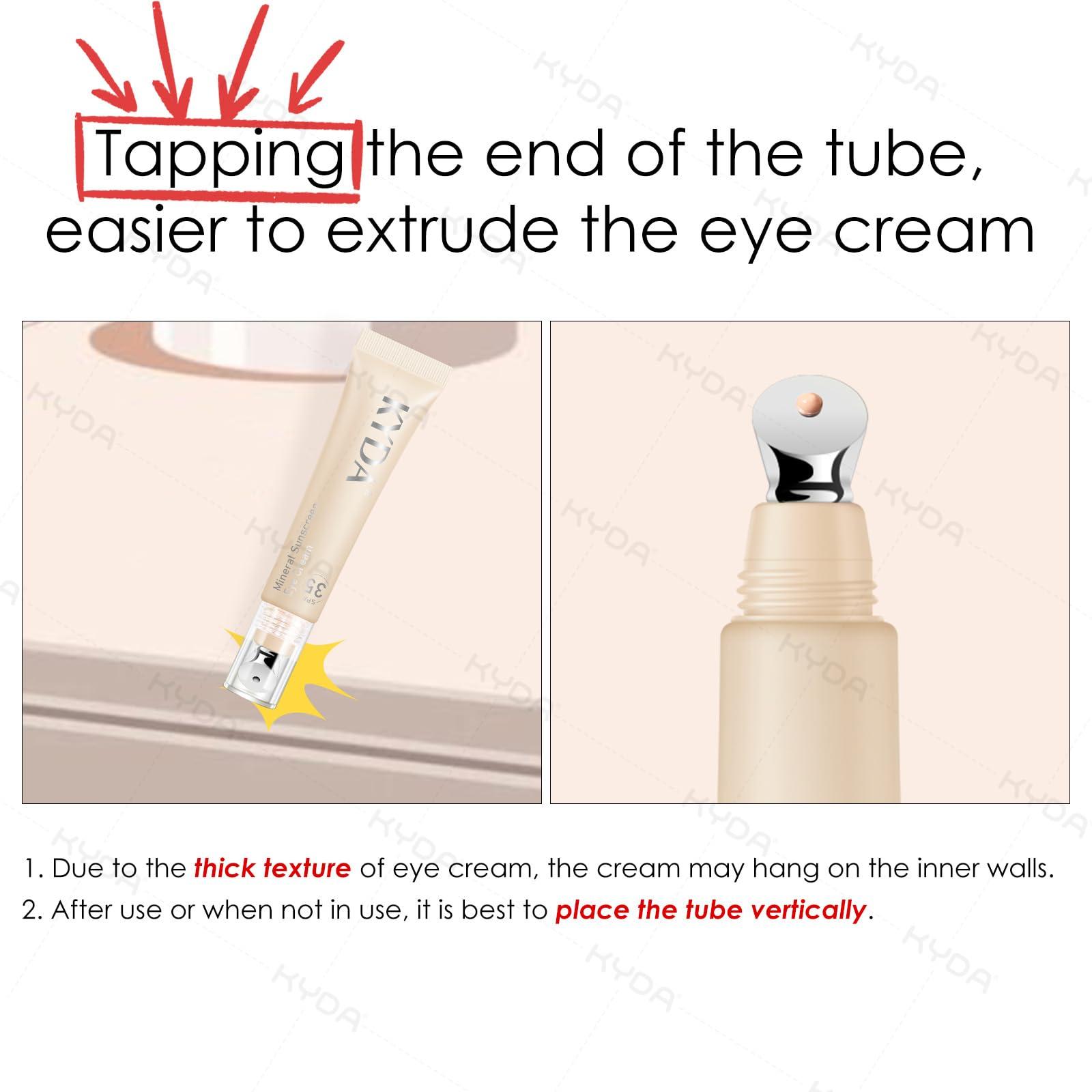 KYDA KYDA Mineral Sunscreen Eye Cream, SPF 35, 3-in-1 Under Eye Cream for Dark Circle and Fine Lines