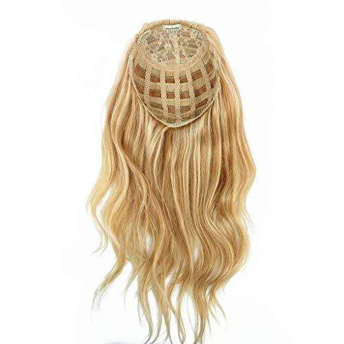 Drasawee Drasawee 3/4 Half Wig Human Hair Extensions Beauty Natural Wavy Real Human Hair Clip in Hair Extension for Women Long Thick Wig 16 Inch 160g 1B# Nature Black