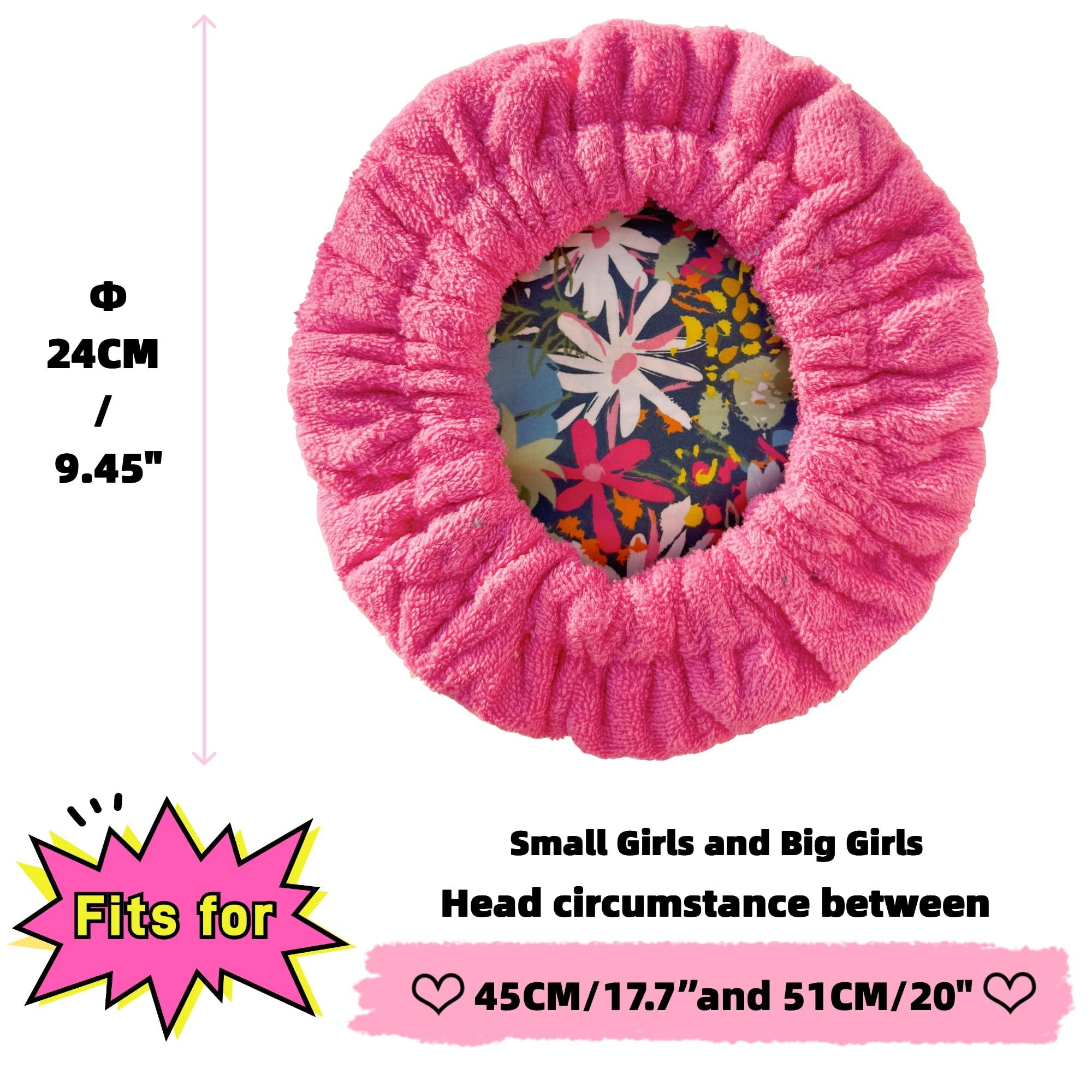 AKISS AKISS Flaxseed Deep Conditioning Heat Cap Portable Microwave Hot Bonnet Therapy Hair care Cap For Kids Girls (Fushcia/Flowers, Small)