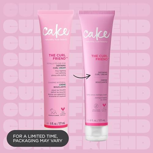 Cake Beauty Cake Beauty Curl Friend Defining Curl Cream - Bounce Curly Hair Styling Product & Anti Frizz Control Heat Protectant for Hair Detangler Cruelty Free & Vegan (Pack of 2)