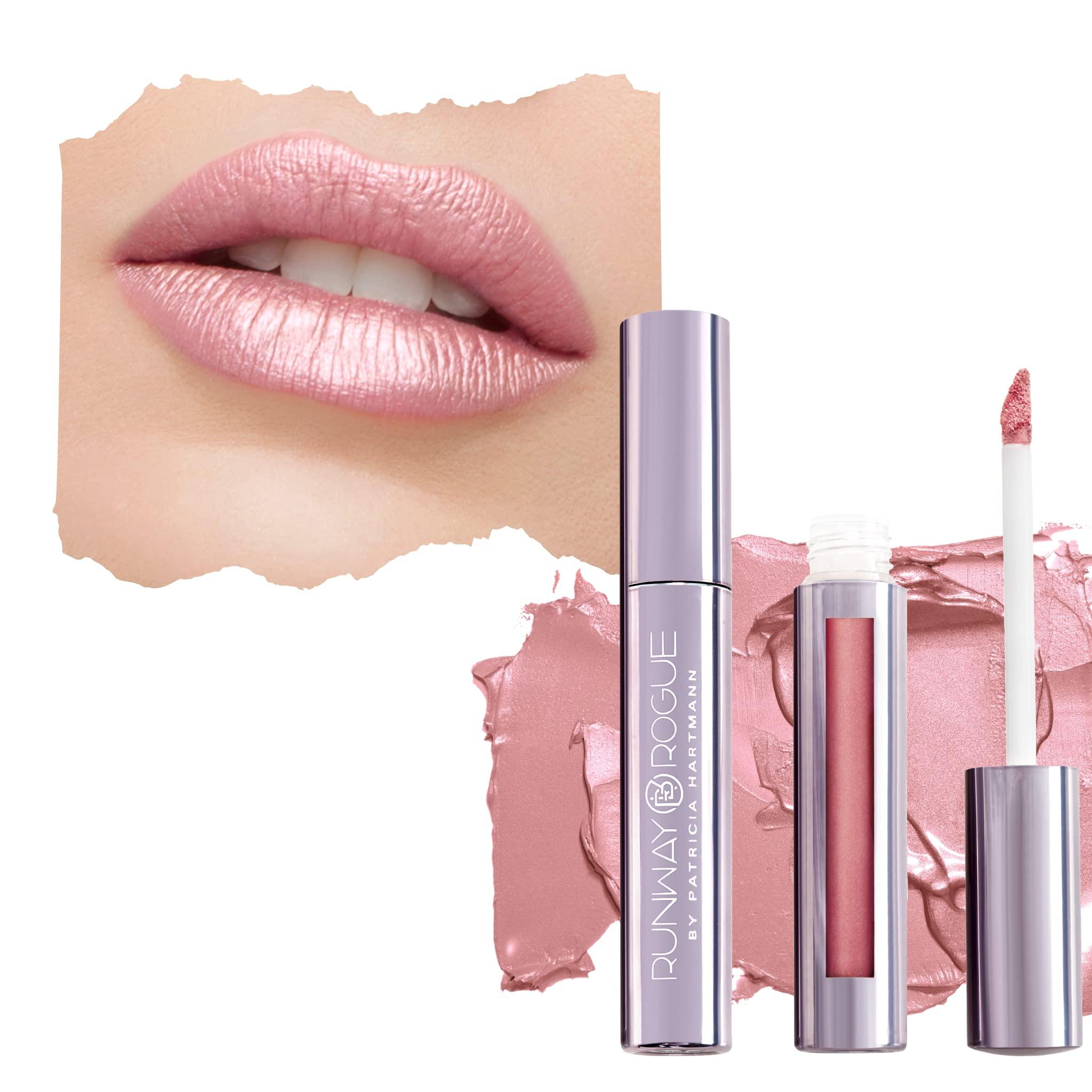 Runway Rogue Runway Rogue Silk Glam Liquid Lipstick, Long Wear Frosted Pale-Pink Lipstick, Trophy Wife