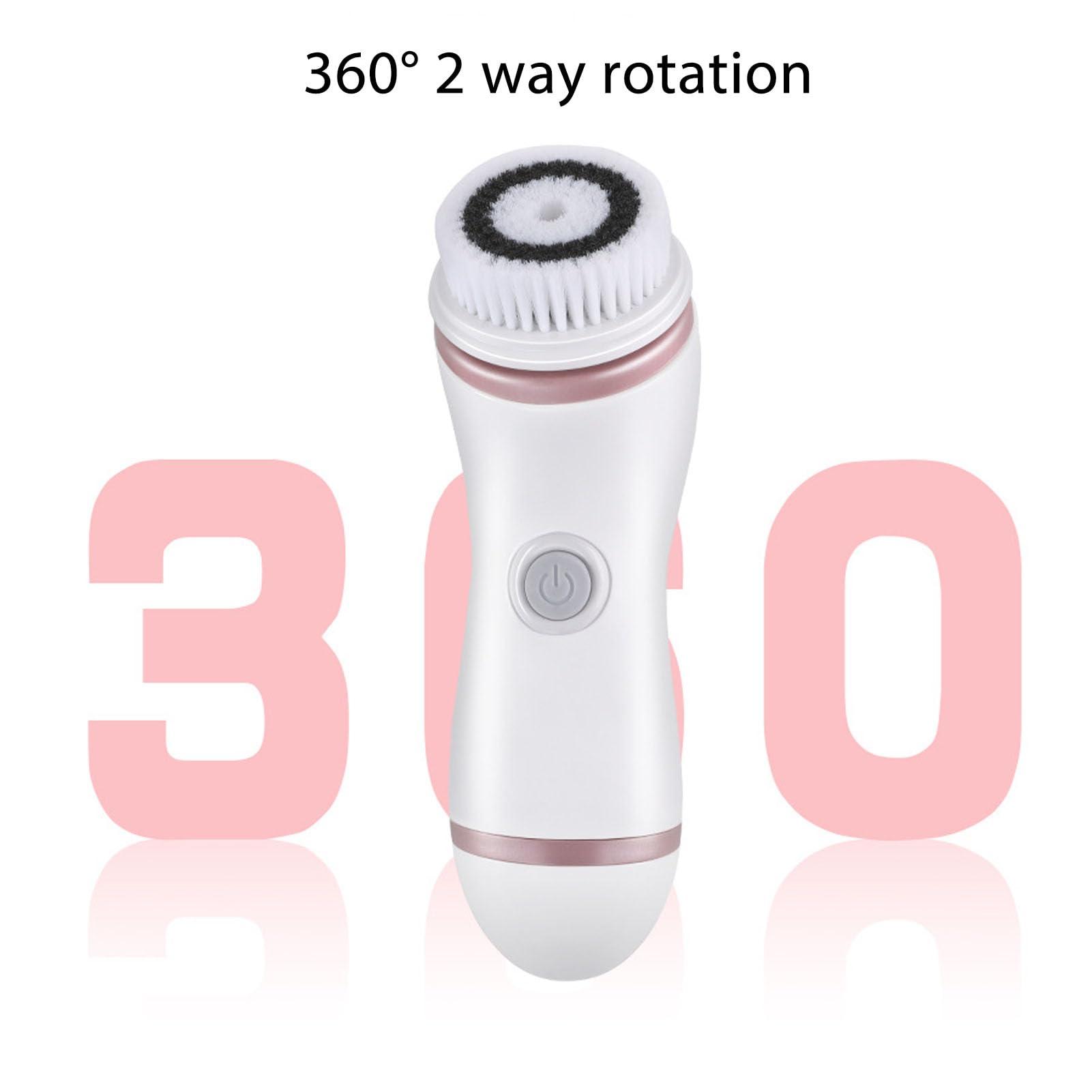 Dilwe Facial Cleansing Brush, Rechargeable Facial Exfoliator Face with 3 Brush Heads