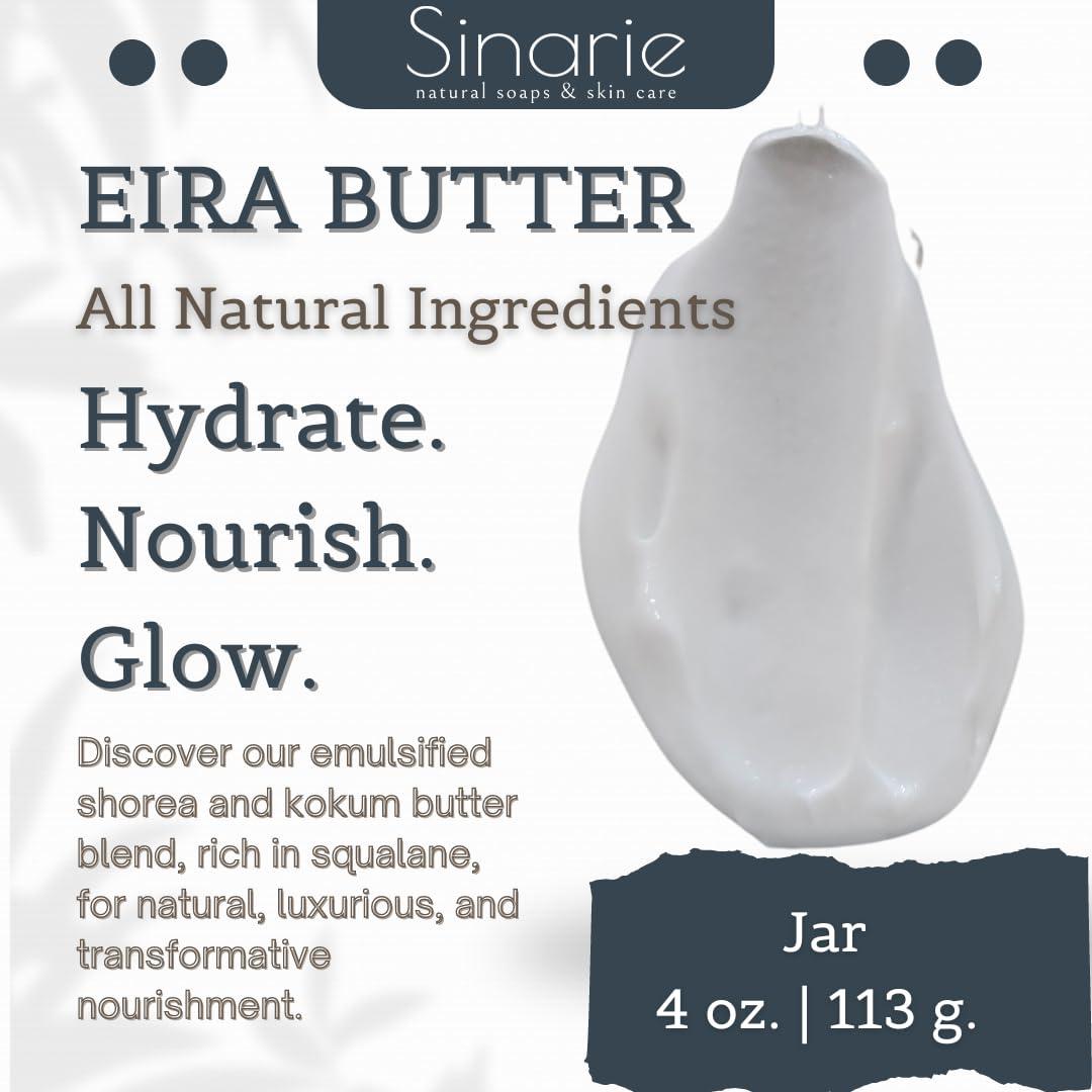 Sinarie Sinarie Emulsified Body Butter - Luxurious Moisturizing Lotion with Shorea, Squalane, Coconut Oil & Kokum Butter, 4 oz (4 oz., Eira - Unscented)