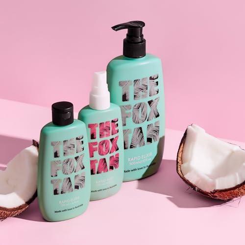 THE FOX TAN The Fox Tan Rapid Tanning Elixir, Natural Tanning Accelerator Lotion For Darker & Faster Tans, Creates Flawless Tan Skin, Vegan & Cruelty-Free, 120mL