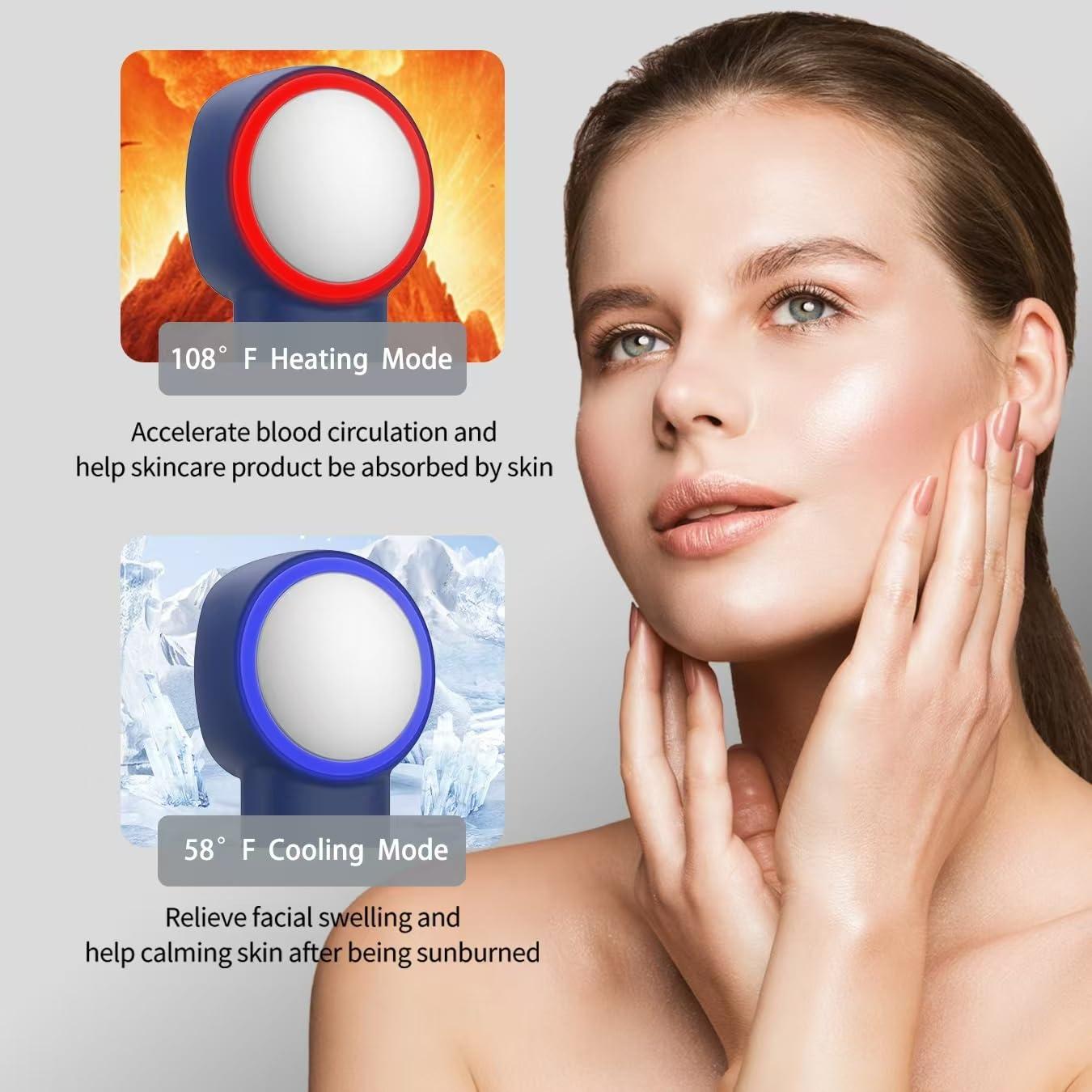 Xpomelo Facial Cleansing Brush face Scrubber Face Scrub Brush for Men & Women Rechargeable Face Brushes for Facial Electric Silicone Face Scrubber Cleanser Brush 3 Modes (Blue)