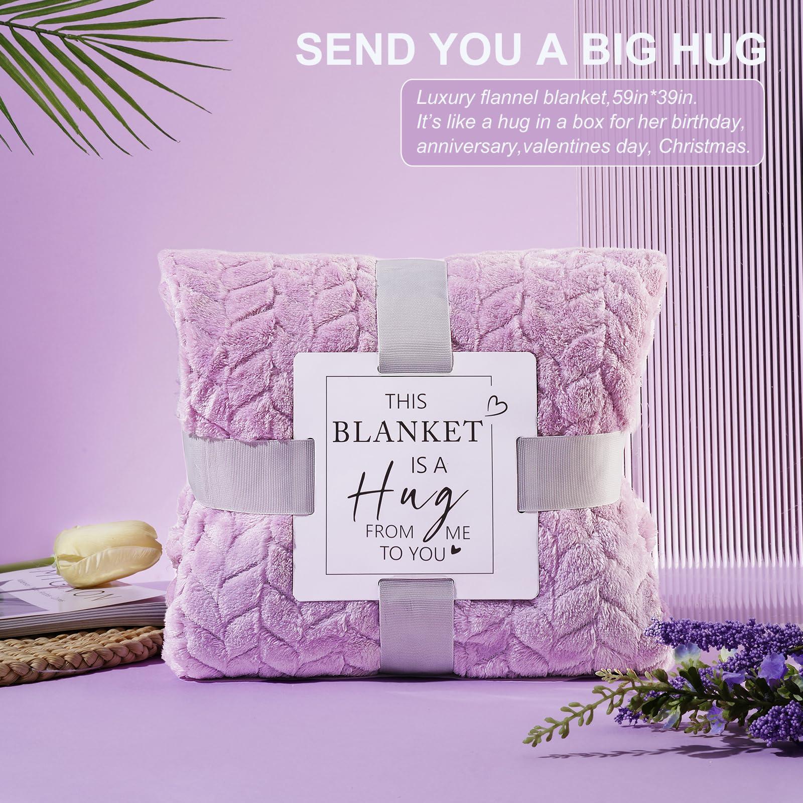 Keliperry Birthday Mother\'s Day Gifts for Women,Mum,Her,Wife,Girlfriend,Sister,Cozy Blanket Gifts Baskets,Relaxing Spa Gifts,Get Well,Self Care Gifts,Her Valentines Day,Wife Girlfriend Mother Baskets Gifts