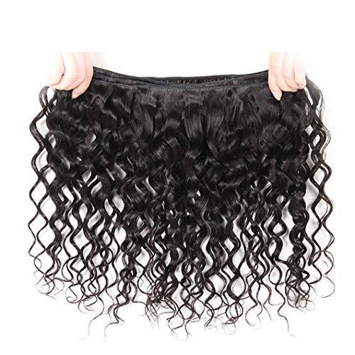 SSJFZM Hair Water Wave Bundle With Closure Frontal 3 Bundles Malaysian Hair Bundles With Closure Remy Human Hair Weave 4 Pcs 20 20 22 & Closure18