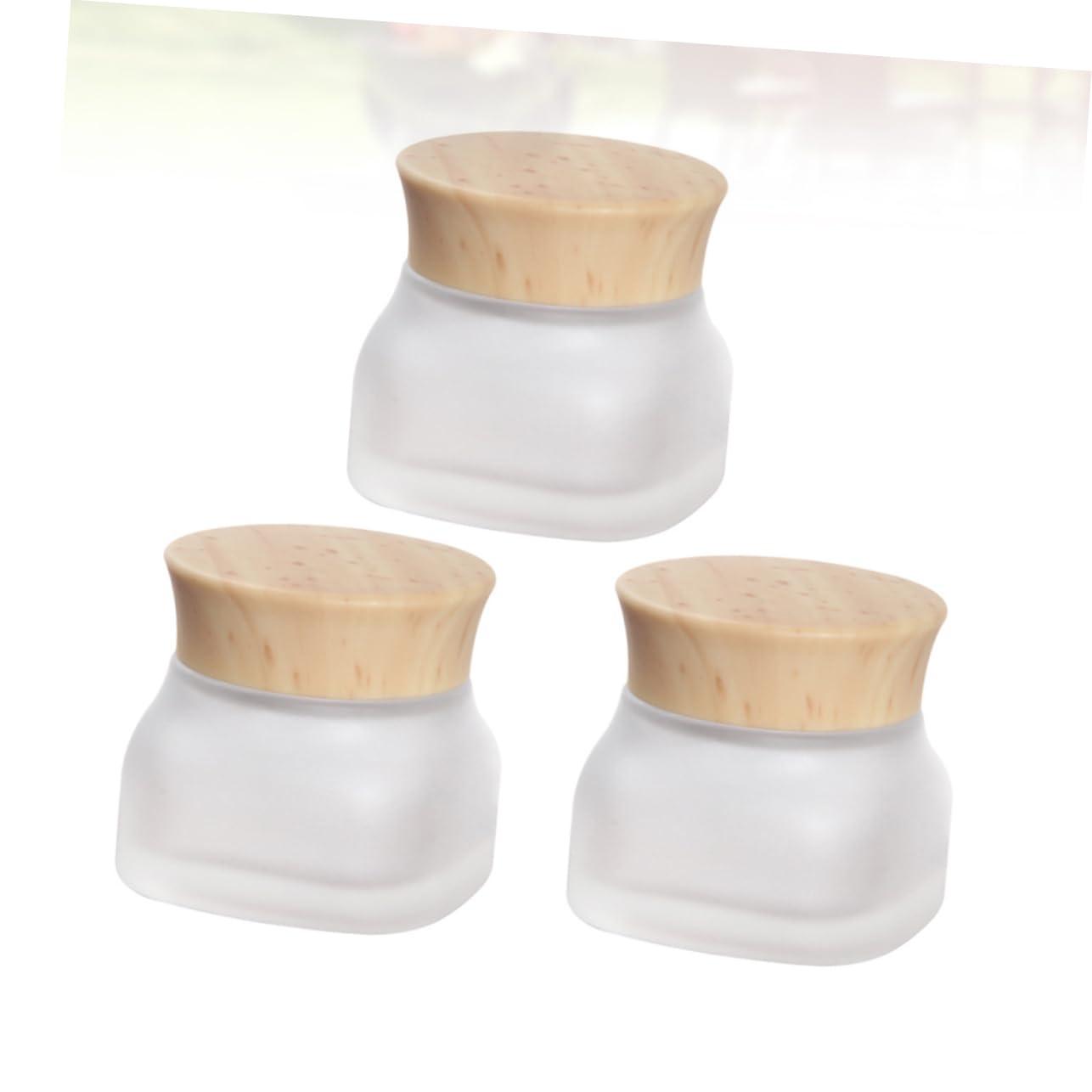 NOLITOY NOLITOY 3pcs Glass Cosmetics Jars Containers with Lids Small Cosmetic Container Cosmetic Bottle Refillable Empty Cosmetic Containers Sample Jar Container with Lid Glass Lotion Jar