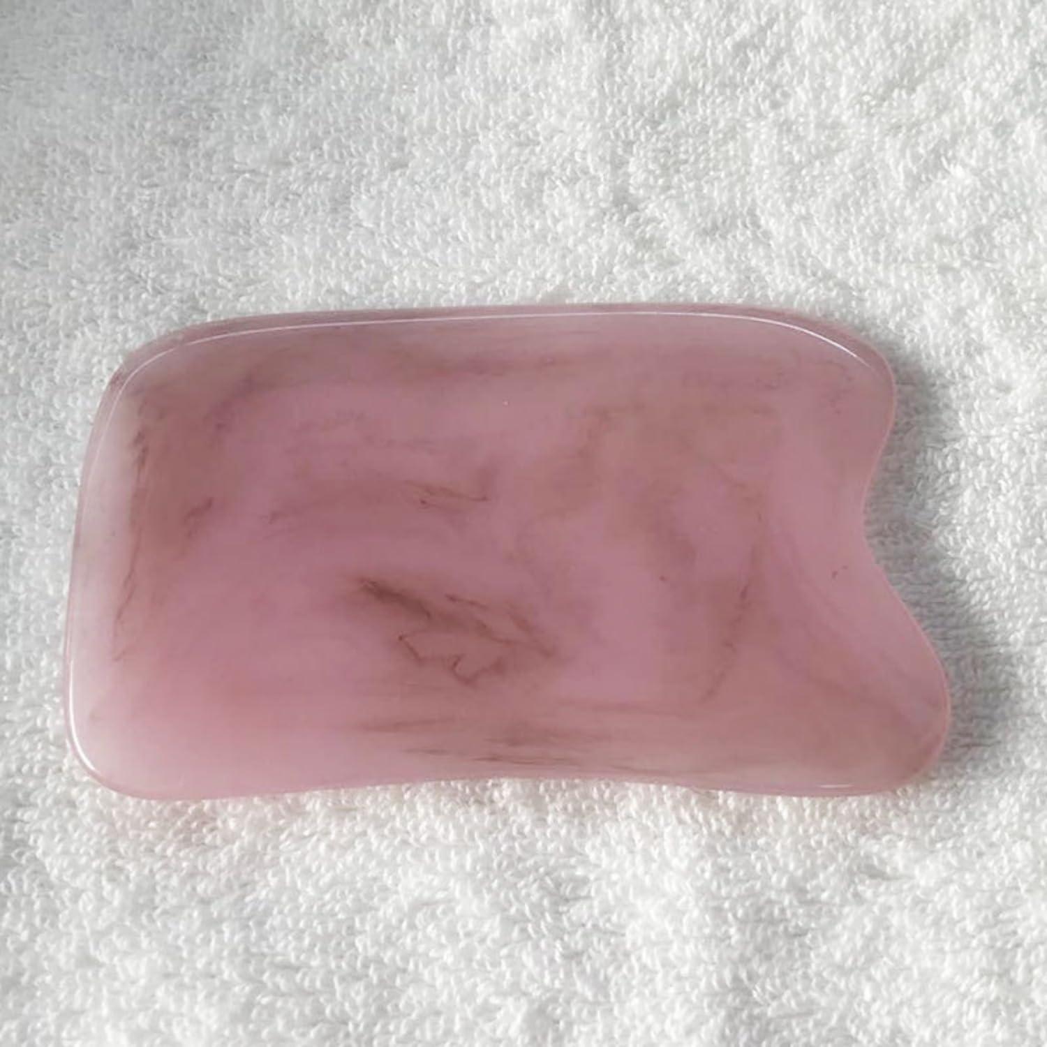 COWRC Gua Sha Facial Tools, Square Guasha Massage Tool for Double Chin & Jawline, Large Gua Sha Board Self-Skin Care Face Tool (Pink)