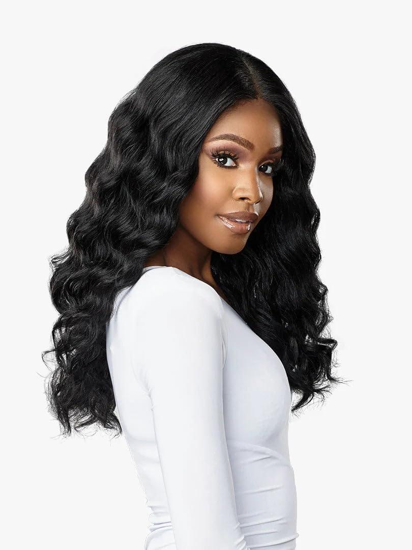 Sensationnel Sensationnel Human Hair Blend HD Lace Front Wig Butta Lace Deep Wave 20\" (BALAYAGECHOCOLATE)