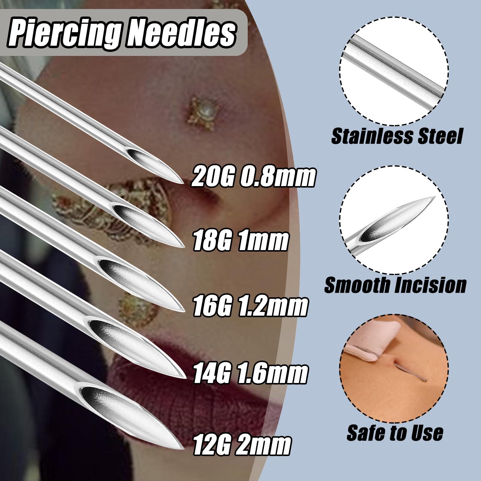 YONGDA Piercing Needles - YONGDA 100pcs 20G Piercing Needles for Piercing Hollow Piercing Needle