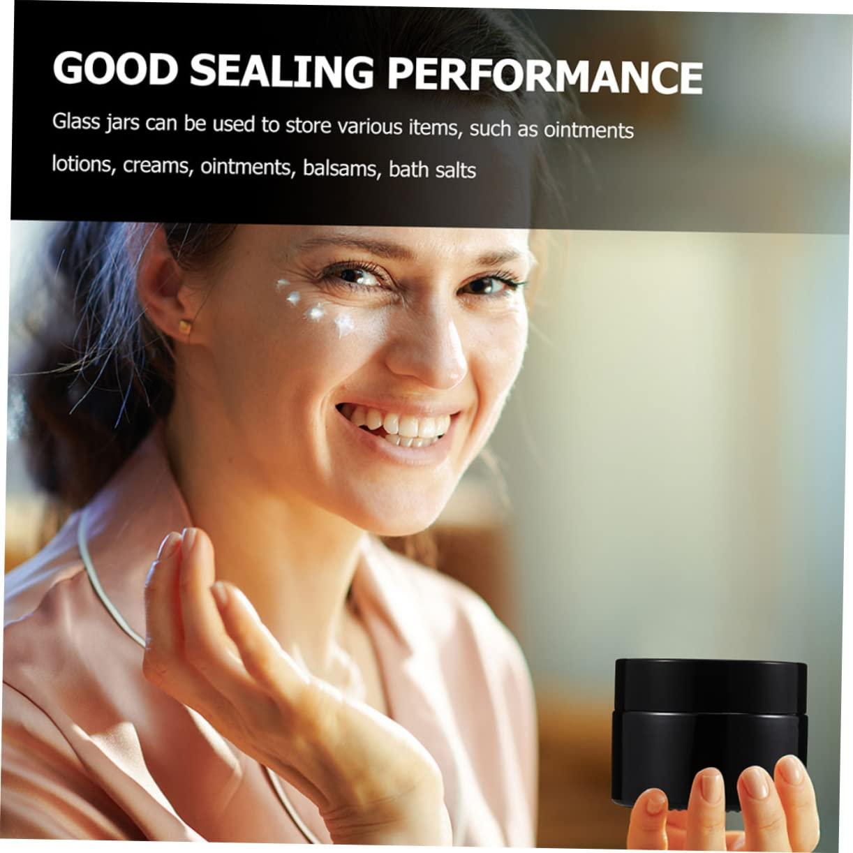 MUSISALY MUSISALY 5pcs Cream Bottle Beads Storage Pots Face Cream Cosmetics Cream Sub Bottle Clear Beads Moisterizer Container Empty Cosmetic Jars Sub Packaging Container Hand Cream Jar Black Glass