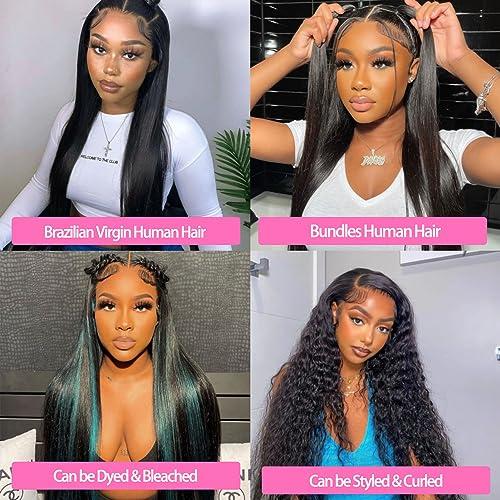 Wowqueen Beauty 10A Straight Single Bundles Human Hair 10 Inch Brazilian Straight Human Hair Bundles 100% Unprocessed Virgin Weave Bundles Human Hair 1 One Bundle Natural Black Color