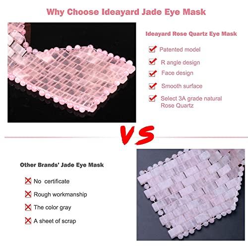 ideayard ideayard Rose Quartz Eye Mask, Cooling Jade Eye Mask 100% All Natural Crystal Eye Mask for Facial