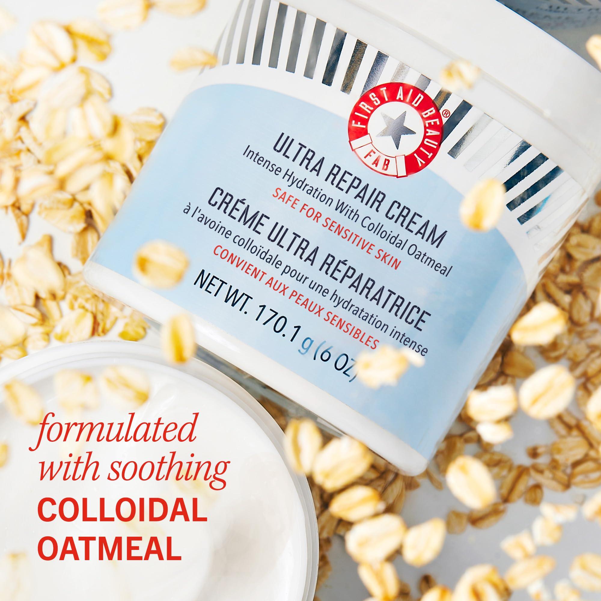 First Aid Beauty First Aid Beauty Ultra Repair Cream Intense Hydration Moisturiser for Face and Body Rich Whipped Texture For Immediate Skin Hydration, 170.1g