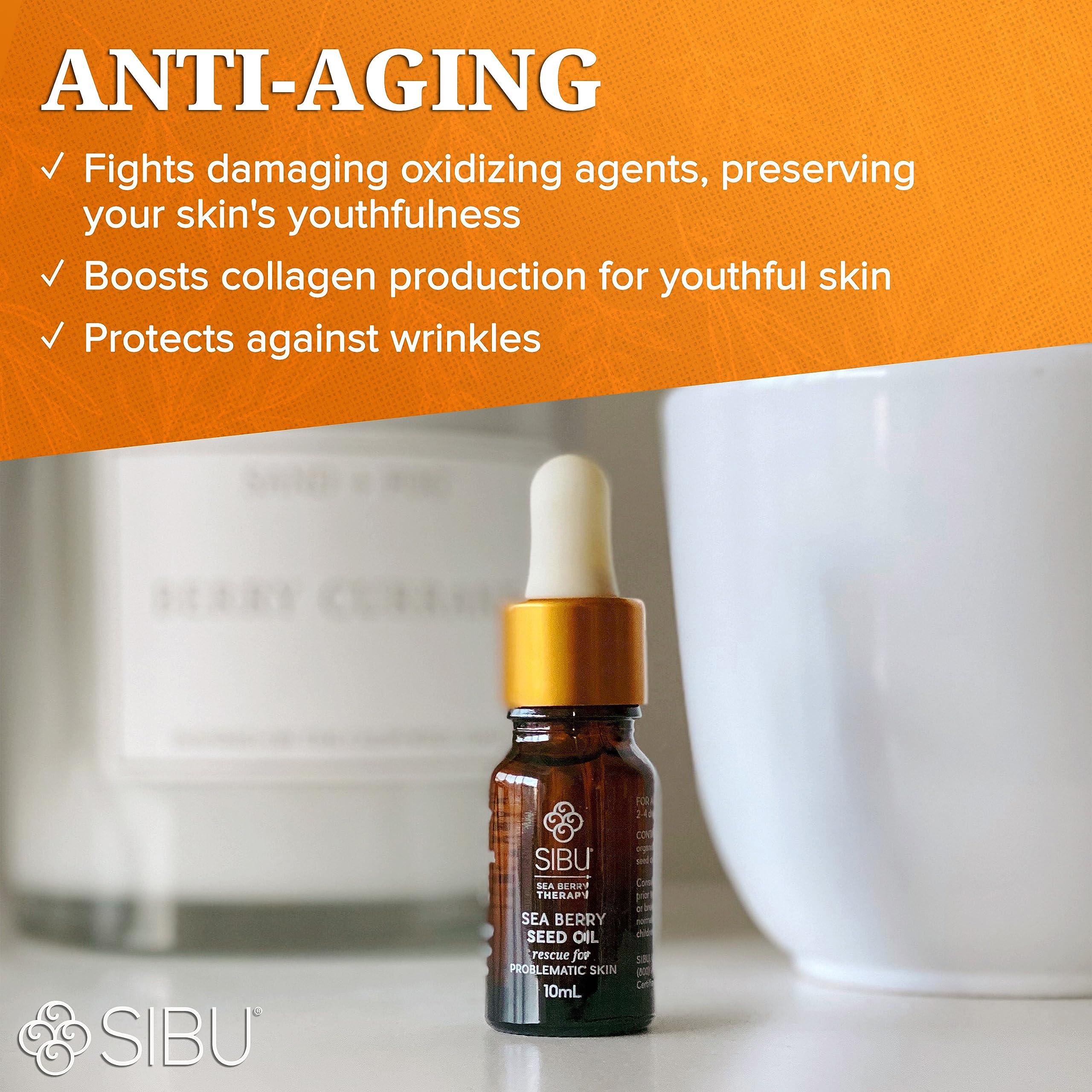 sibu sibu Premium Himalayan Sea Buckthorn Seed Oil, USDA Organic (30ml)  Amazing for Sensitive Skin, Breakouts, & Irritation