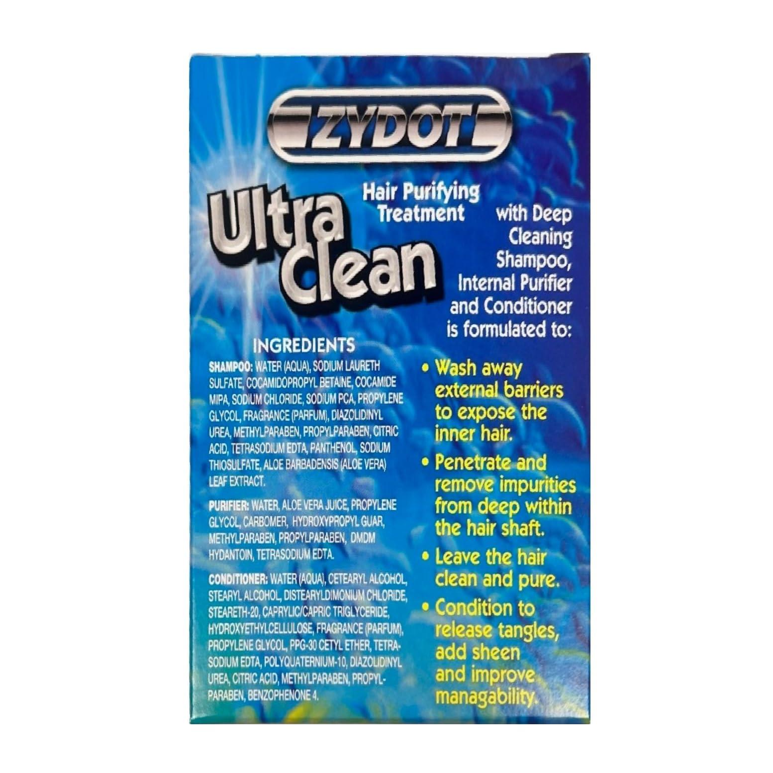 Shootclhear Zydot Ultra Clean Shampoo Kit for Detoxing and Cleansing Hair Folicle. Detox Cleanse with Toxin Removal