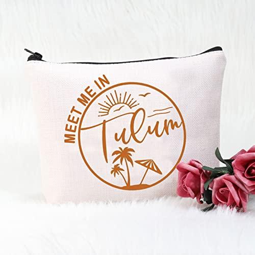 POFULL POFULL TULUM Mexico Gift Meet Me In TULUM Travel Cosmetic Pouch Tulum Wedding Welcome Gift (Tulum bag)