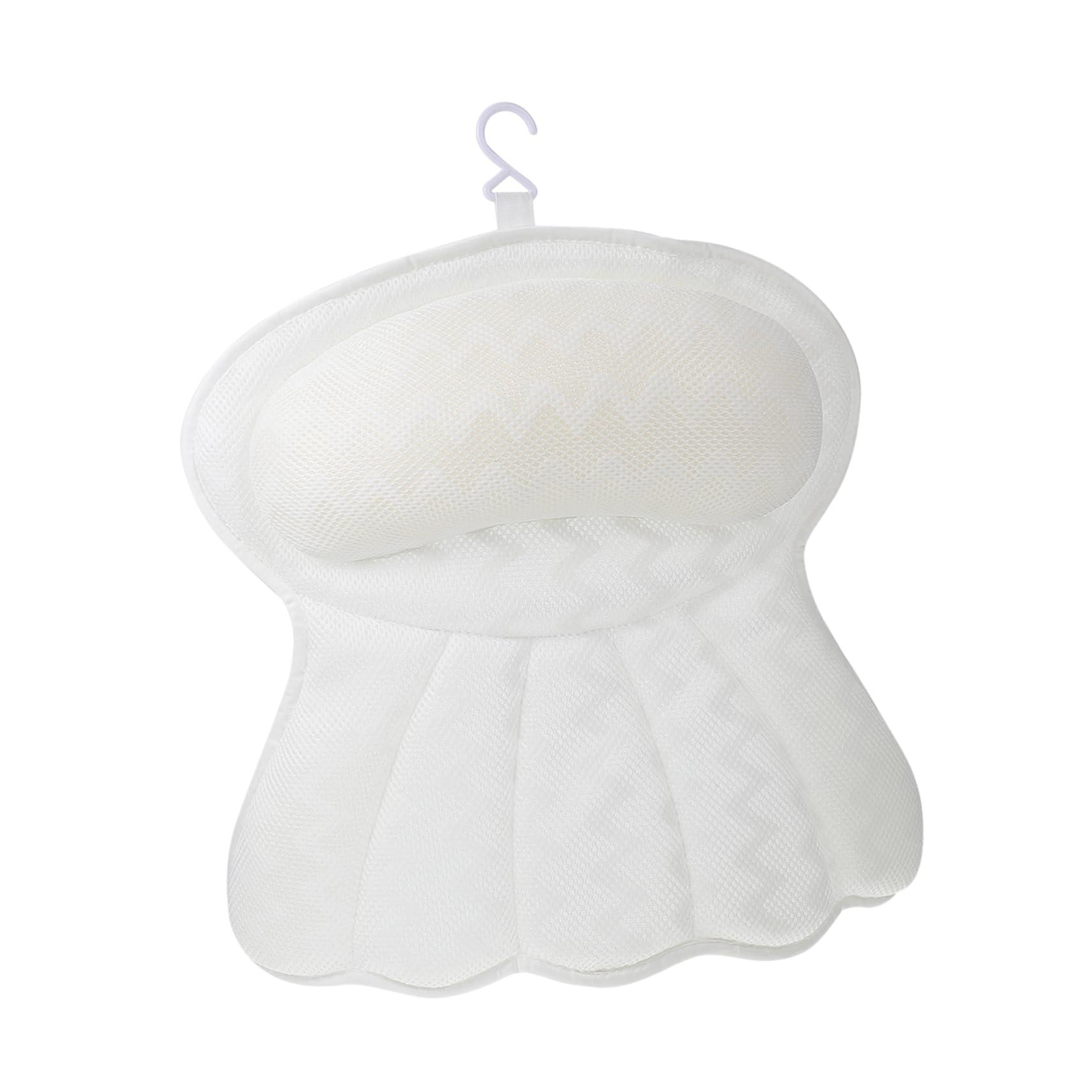 Healeved Healeved 1pc 3D Bathtub Pillow Bath Spa Bath Headrest Pillow Shower Neck Pillows Bath Head Cushion Relaxing Spa Suction Bathtub Pillow Fishtail 100% Polyester Fiber Bath Products White, 40X36CM