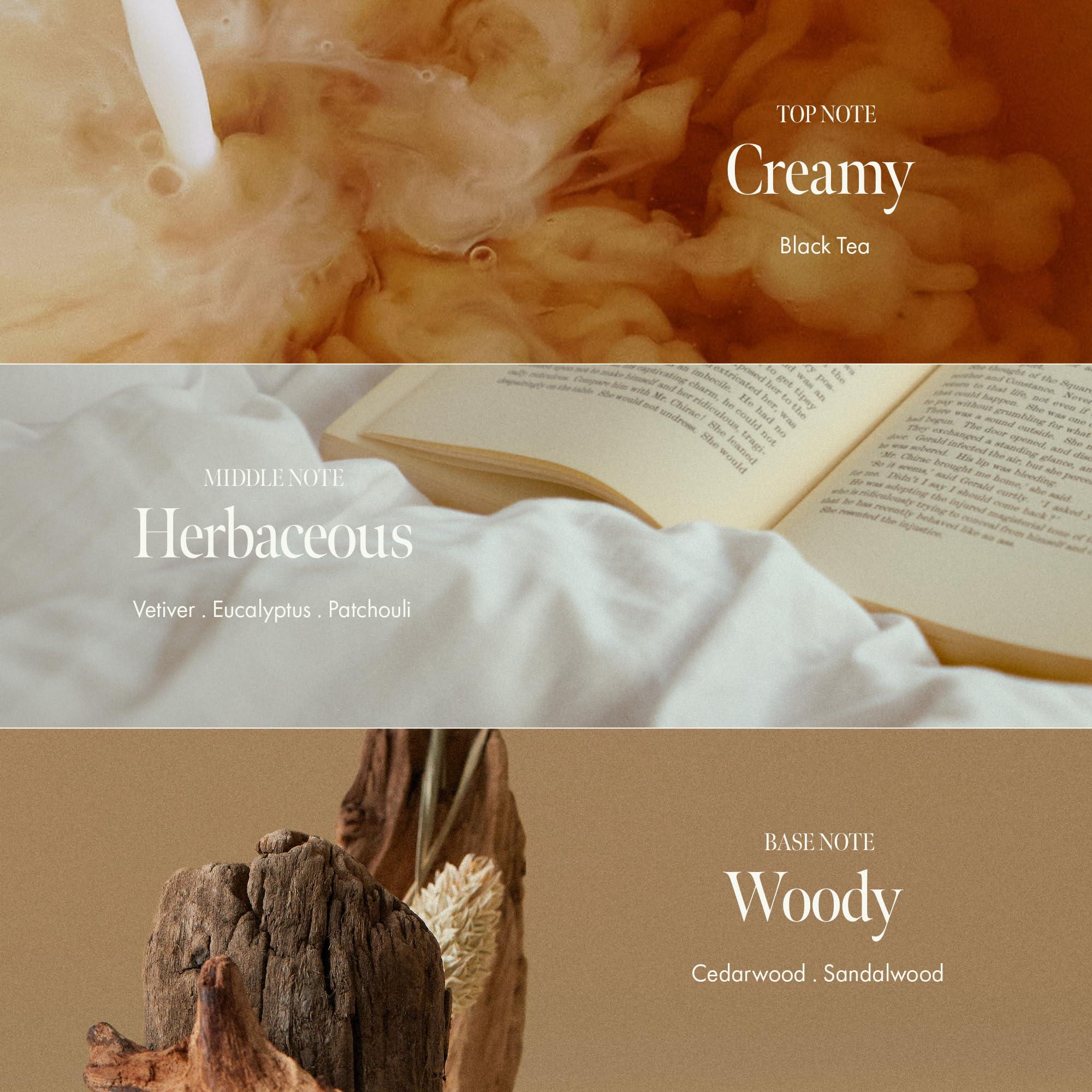 ANILLO Black Tea Nourishing Hair Essence with Green Tea, Protein & Biotin for Nourishment and Shine, Creamy Woody Scent, Paraben-Free (50ml / 1.69 fl. Oz)