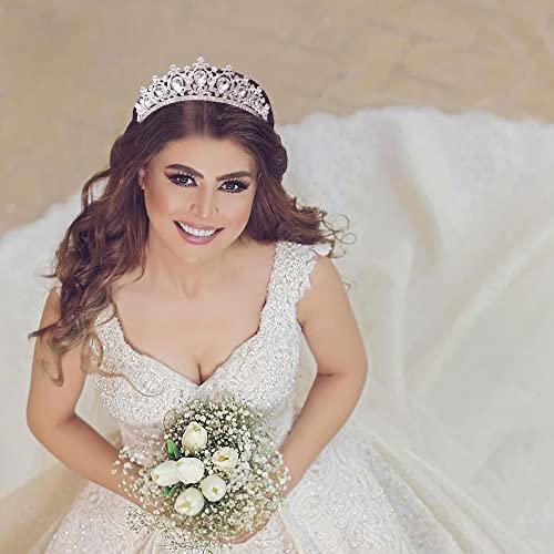 FASNAHOK FASNAHOK Birthday Tiaras and Crowns for Women Sweet 16 Crown Bridal Tiaras for Wedding Crystal Princess Headpieces Prom Queen Hair Accessories Blue