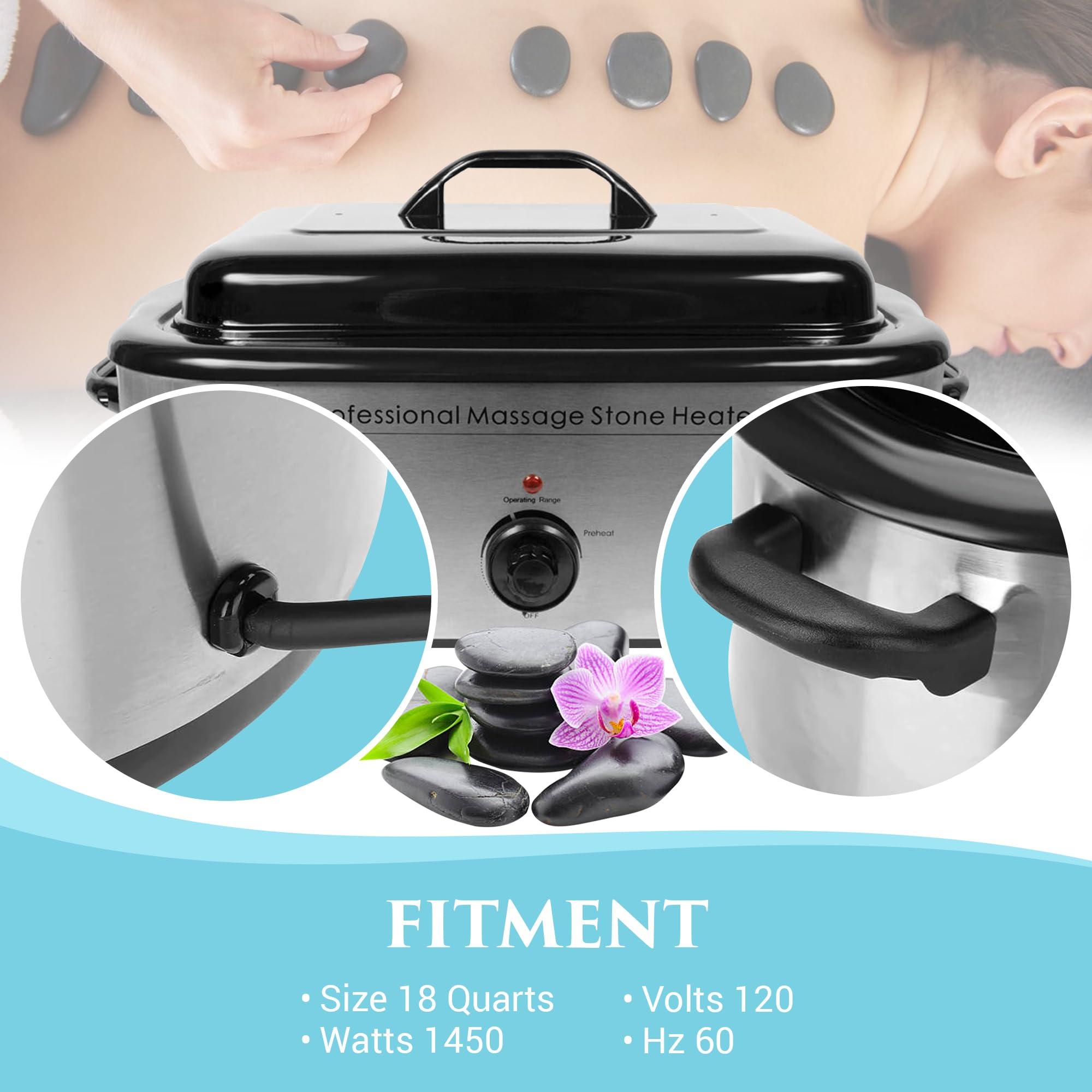 NRG NRG Professional Hot Stone Warmer for Massage Therapy, 18 Quart - Hot Stone Heater Hot Stones Warmer Massage Stone Heater Massage Stone Warmer Massage Accessories - Adjustable Temperature Control