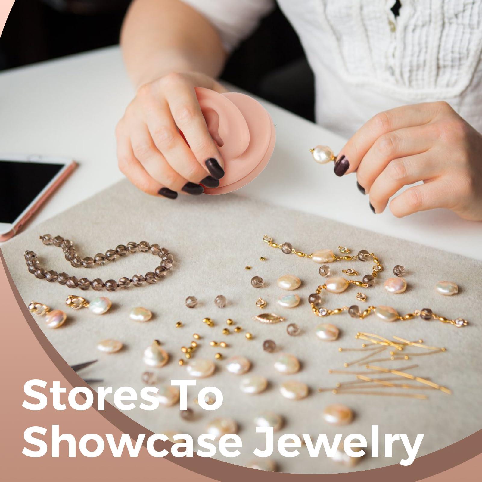 Dioche Soft Silicone Flexible Model Body Part Displays Set, Body Piercing Practice Model Simulation Ear Eye Nose Mouth Tongue and Belly Button Model for Novice Piercer (Medium Fleshcolor)