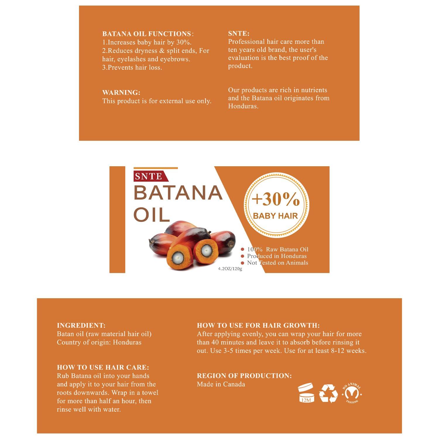 Samnyte Samnyte Dr Sebi Batana Oil For Hair Growth, Batana Oil Pure, Thickens Hair, Prevents Hair Loss For Men & Women - 4.23 Fl Oz