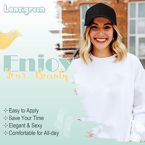 Lansigreen Lansigreen Hat Wig for Women Baseball Cap with Hair Extensions Adjustable Hat Attached 15\" Short Curly Hairpieces Synthetic Wig Ash Blonde Mix Ginger Brown