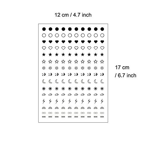 EVERJOY Everjoy Realistic Tiny Mini Fake Temporary Finger Tattoo Stickers - Simple, Small Black Icon Design Tattoos
