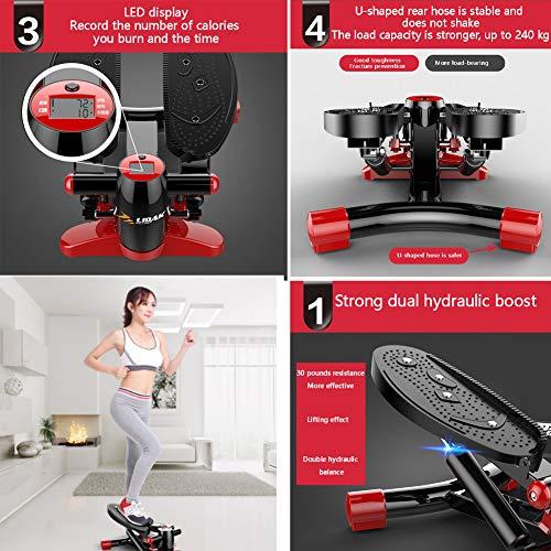 RsFiL RsFiL Fitness Twist Stepper Mini Stepper Exercise Machine with Resistance Bands and Mat Powerful Hydraulic Mute Stepper for Home Workout and Exercise