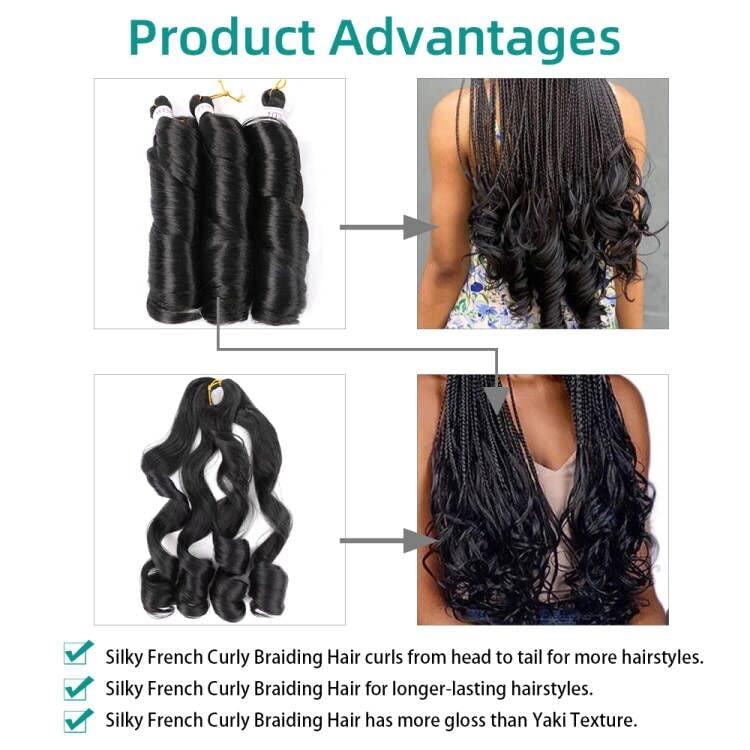 Mtmei hair Mtmei hair French Curly Braiding Hair for Box Braids 8 Packs 18 Inch 100G/Pack Loose Wave Braiding Hair Crochet Spanish Curly Spiral Curl Synthetic Hair Extensions for Women P30/27 (18 Inch,8 Packs)
