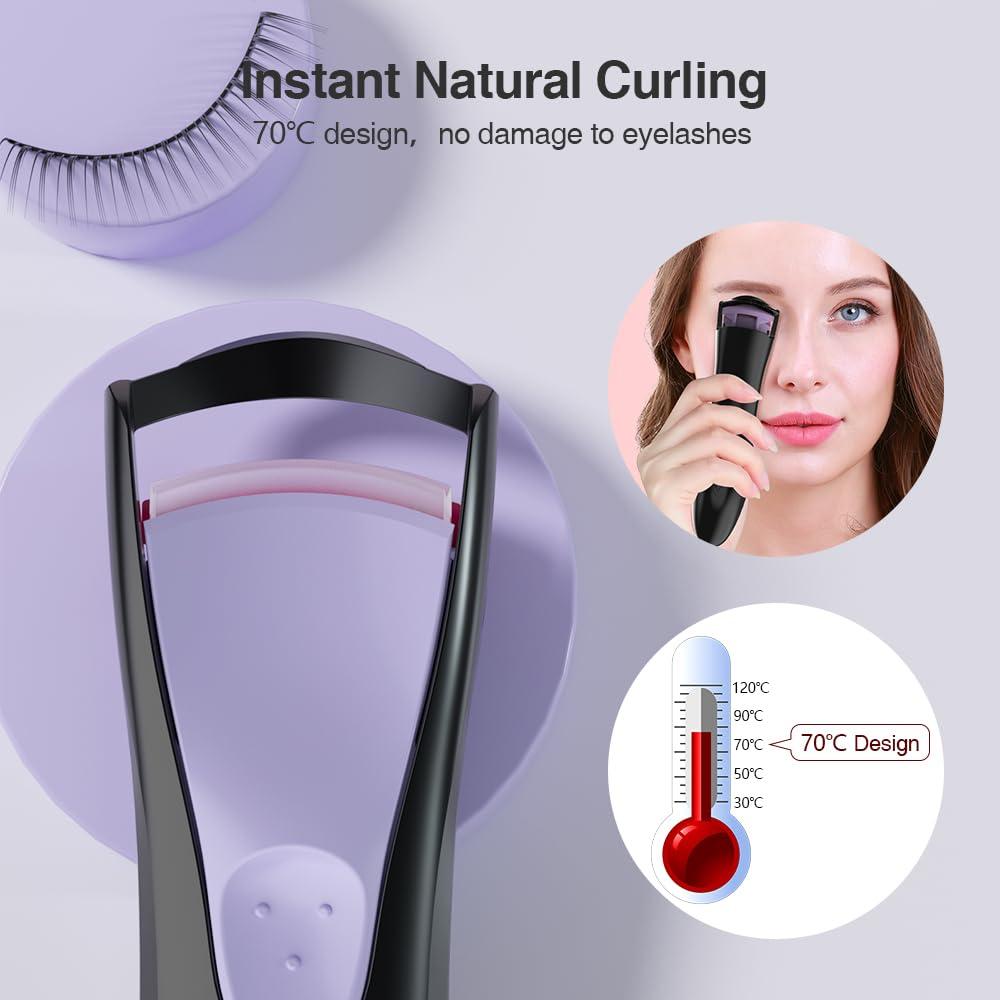 TOUCHBeauty TOUCHBeauty Professional Heated Eyelash Curler, Upgrade Portable Electric Eyelash Curler for Curled Eyelashes Long Lasting Heated Painless Curved Purple