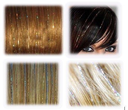 La Demoiselle 40" Hair Tinsel 100 Strands (Sparkling Silver)