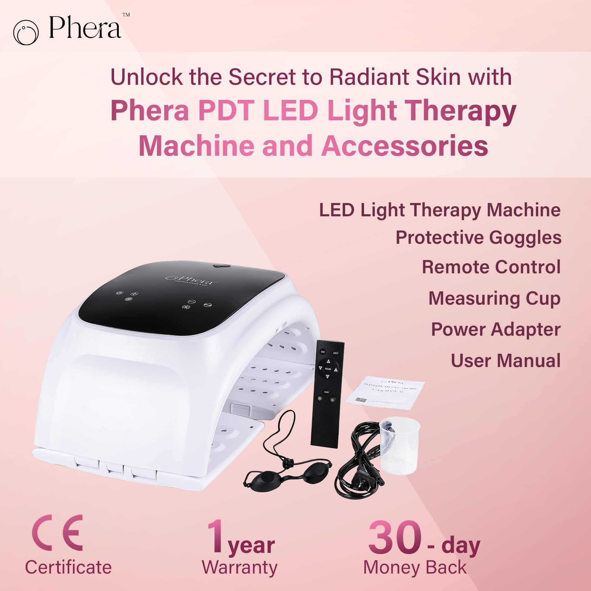 Phera Phera: 8-in-1 LED Light Therapy for Face - Photon LED Light Facial Machine - LED Face Light Therapy, LED Therapy Machine w/Hot & Cold Mist Functions