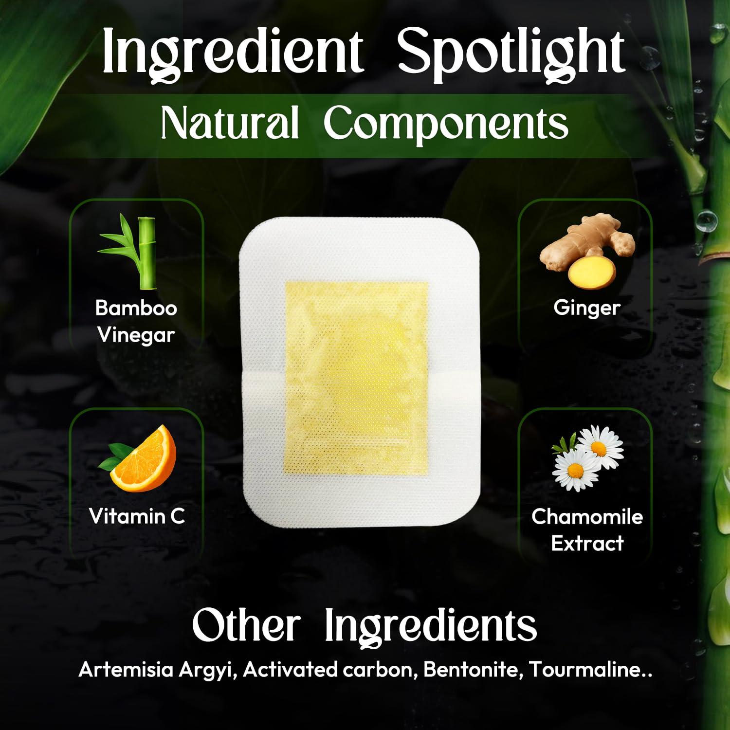 Rantherm Foot Paches, Premium Deep Cleansing Foot Pads, Bamboo Foot Paches, Ginger Foot Pads for Promoting Sleeping, Relieving Fatigue and Relaxing Muscles & Tendons and Eliminate Moisture 20 Packs