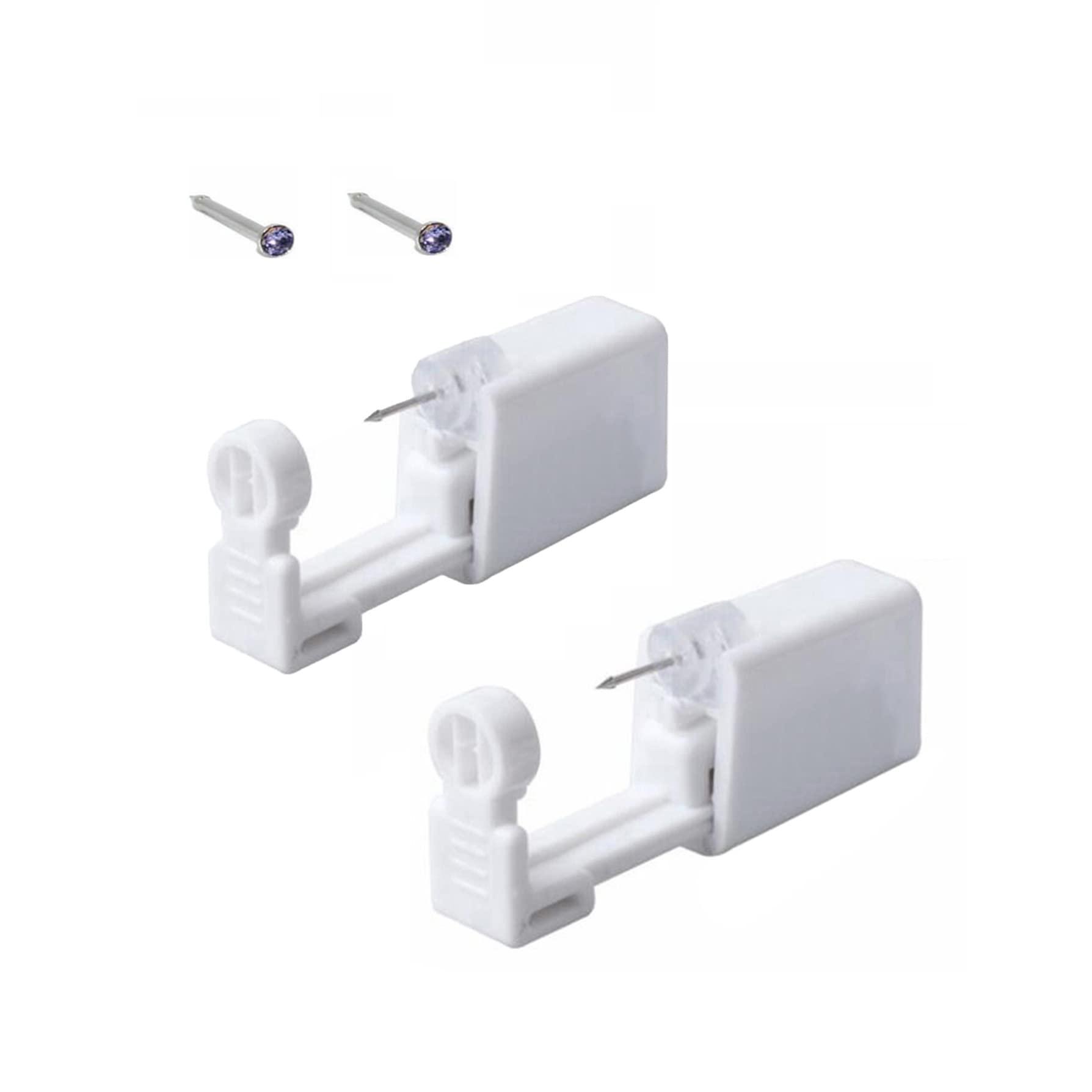 DAMAJI DAMAJI Nose Piercing Gun 2 Pack Self Nose Piercing Kit Disposable Nose Piercing Gun with Nose Stud Piercing Kit Tool,Purple