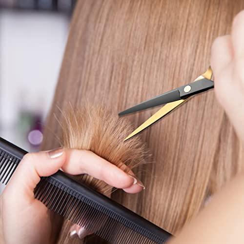 Zhjdongtuo Black Gold Hair Cutting Scissors Professional Stainless Steel Barber Hair Thinning Shears Salon Multifunctional Straight Hair Cutting Shears Teeth Scissors Hair Cutting Scissors Kit for Home Use