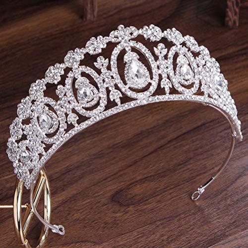 Beaupretty 1PC Baroque Bridal Crown Rhinestone Crystal Crown Tiara Birthday Crown Pageant Hair Accessories Wedding Hair Accessories for Women (Silver Rhinestone)
