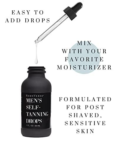 RemeVerse Men’s Self-Tanning Drops by RemeVerse: Sunless Tanner Formulated for Men to Achieve Natural-Looking Color & Even Skin Tone, 1 FL OZ.