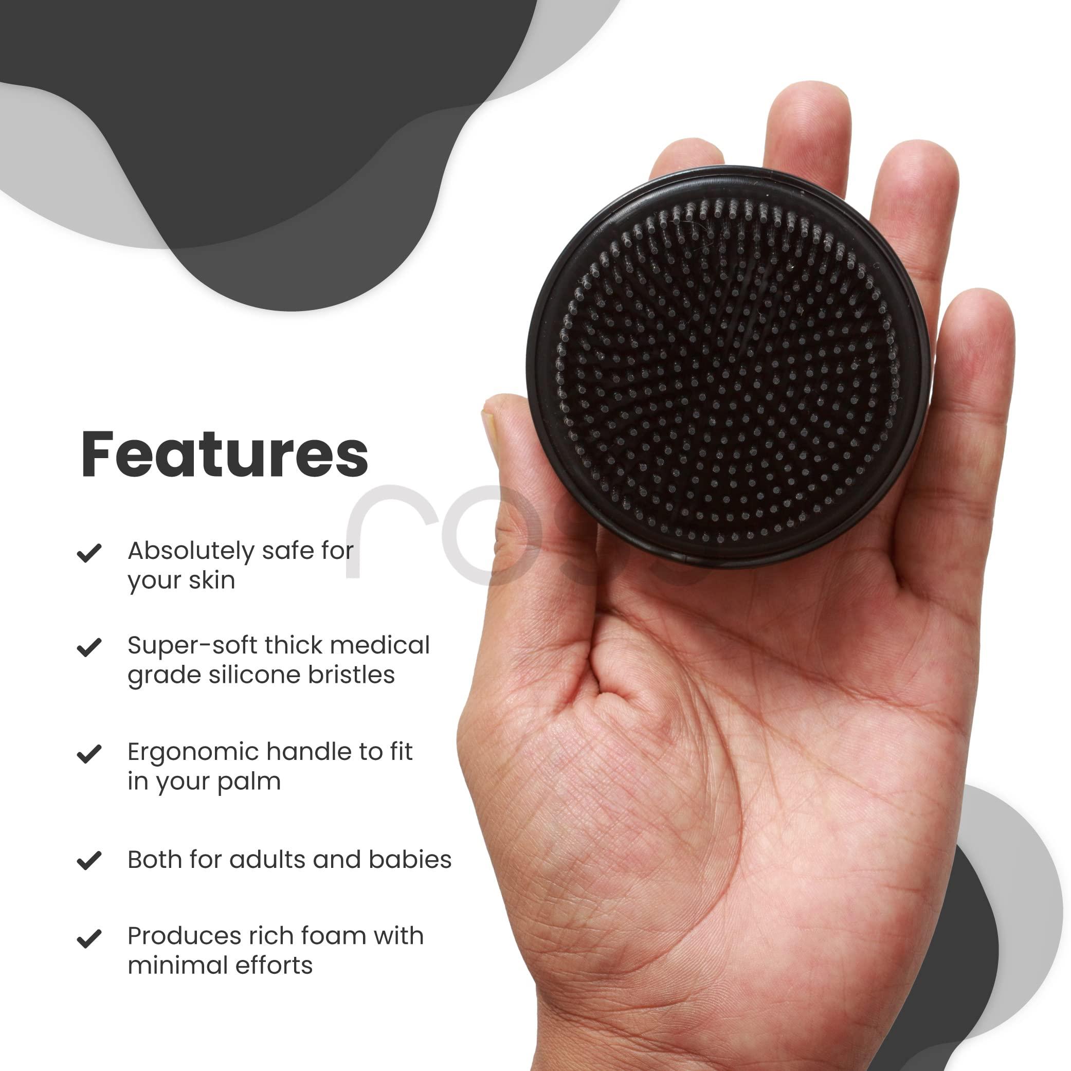 Ross Ross Bath & Shower Massager Body Brush with Soft Silicone Bristles (Black)