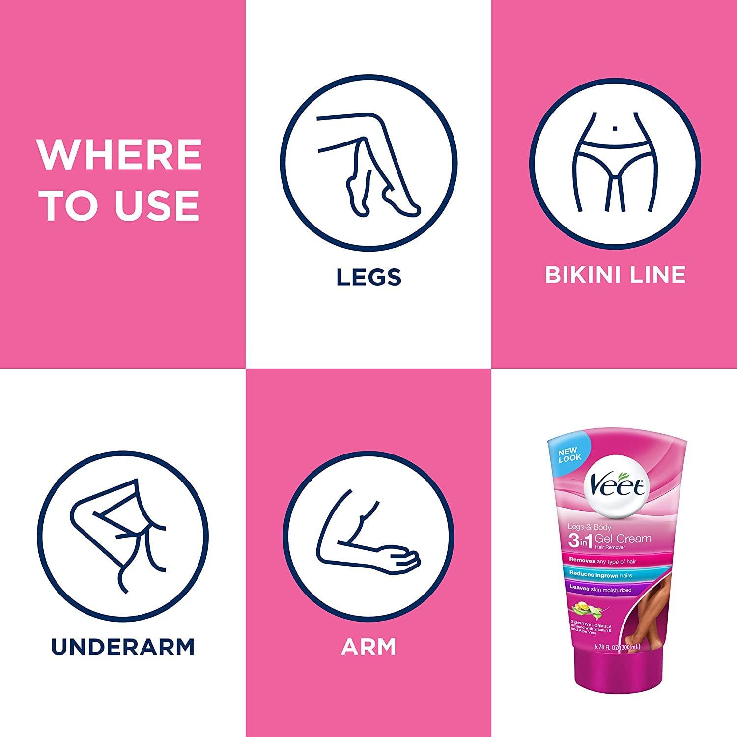 Veet Veet Botanic Inspirations Gel Cream, 6.78 oz., for Legs & Body (Pack of 10)