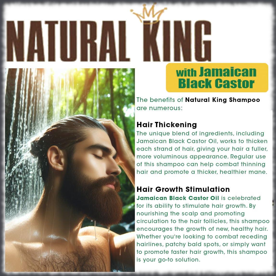 SFC Natural King Jamaican Black Castor Oil Shampoo for Men 33.8 oz. - Men\'s Cleansing Shampoo that Thickens Hair, Strengthens Hair and Boosts Growth