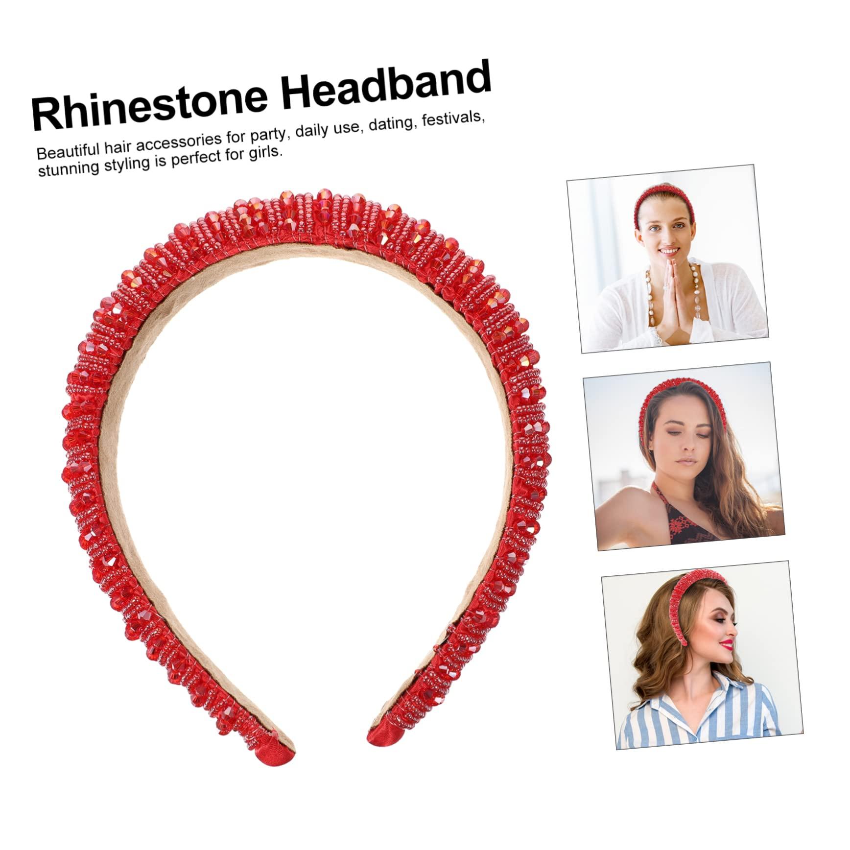 VINTORKY VINTORKY Baroque Crystal Rhinestone Hairband Headdress for Women Handmade Beaded Headband Stylish Hair Accessories for and Women Elegant Crystal Hairband