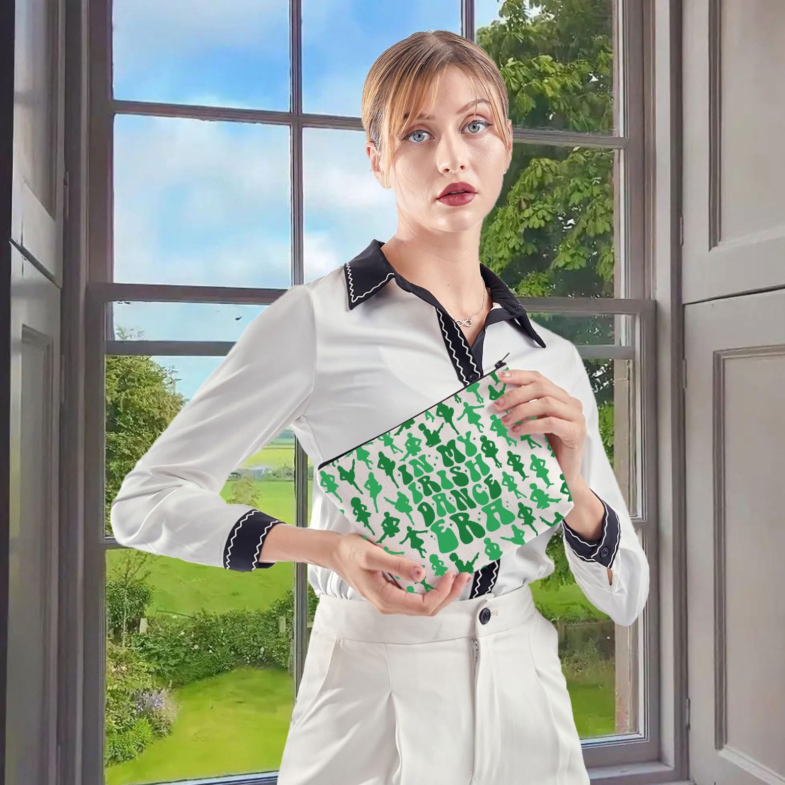 WCGXKO WCGXKO Irish Dancer Gift Irish Dance Lover Teacher Coach Gift Irish Dance Team Inspired Zipper Pouch Makeup Bag (Irish Era)