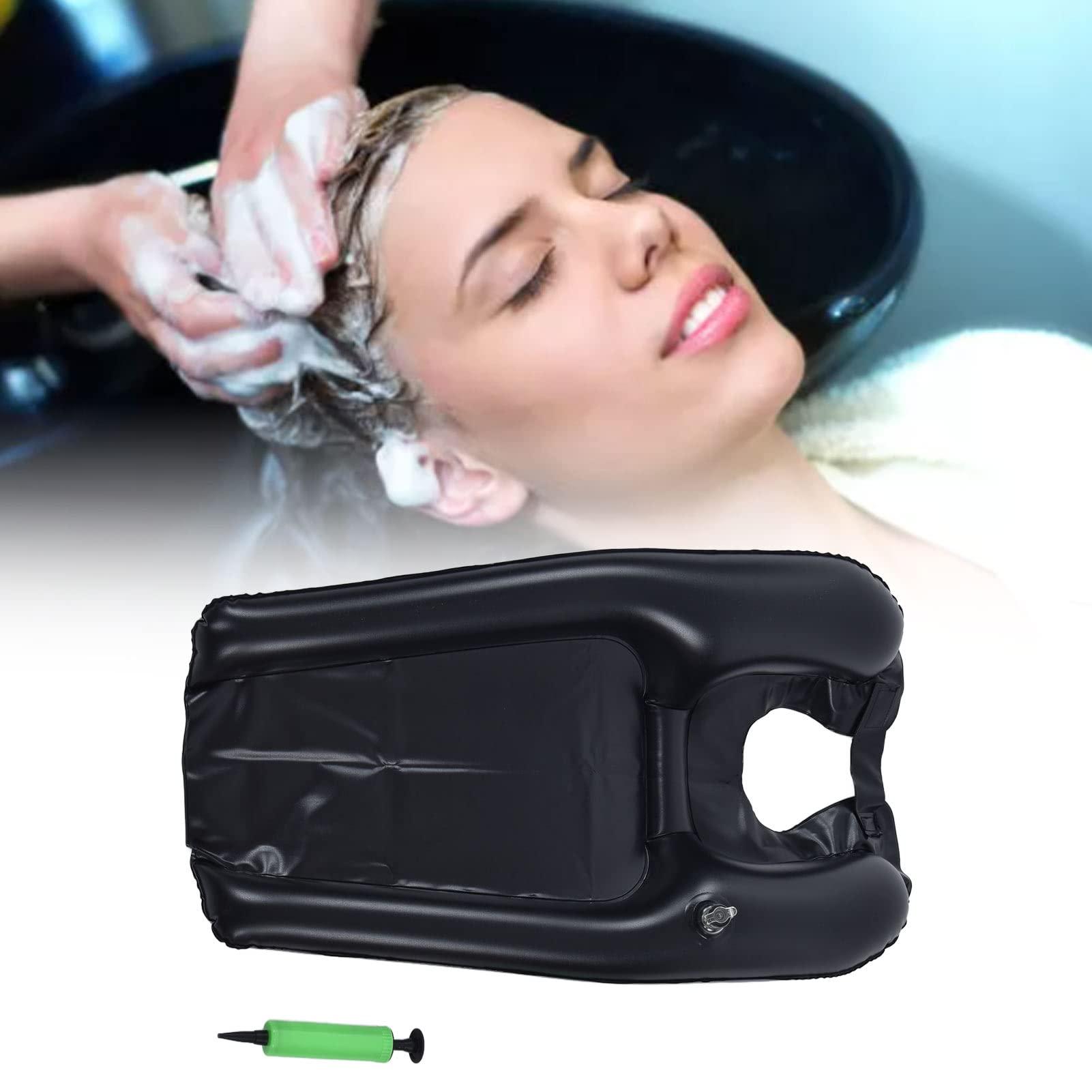 Pilipane Inflatable Hair Washing Basin for Sink at Home , Portable Shampoo Bowl , Hair Washing Basin for Bedridden , Disabled , Injured , Wheelchair Person at Bedside and Kitchen Sink Use(Black)