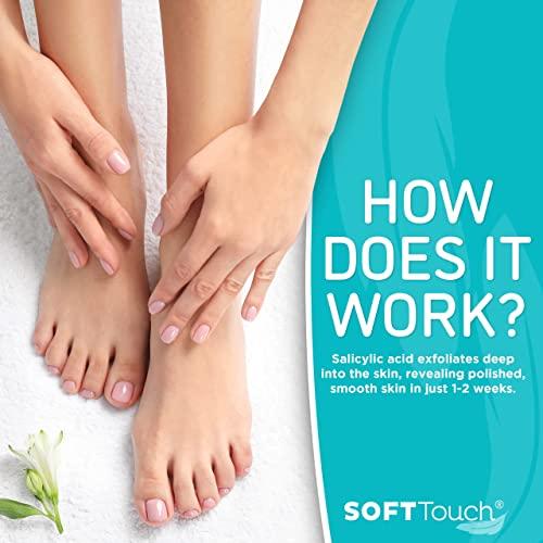Soft Touch Soft Touch Foot Peel Mask - Pack of 2 Feet Peeling Masks for Dry, Cracked Heels & Calluses - Exfoliating Foot Mask Peel for Baby Soft Skin, Peppermint