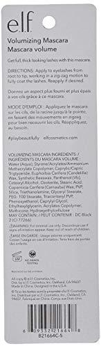 e.l.f. e.l.f. Cosmetics Volumizing Mascara, Mascara For Fuller, Thicker-Looking Lashes, Enriched With Vitamin E, Black,0.19 Fl Oz (Pack of 2)