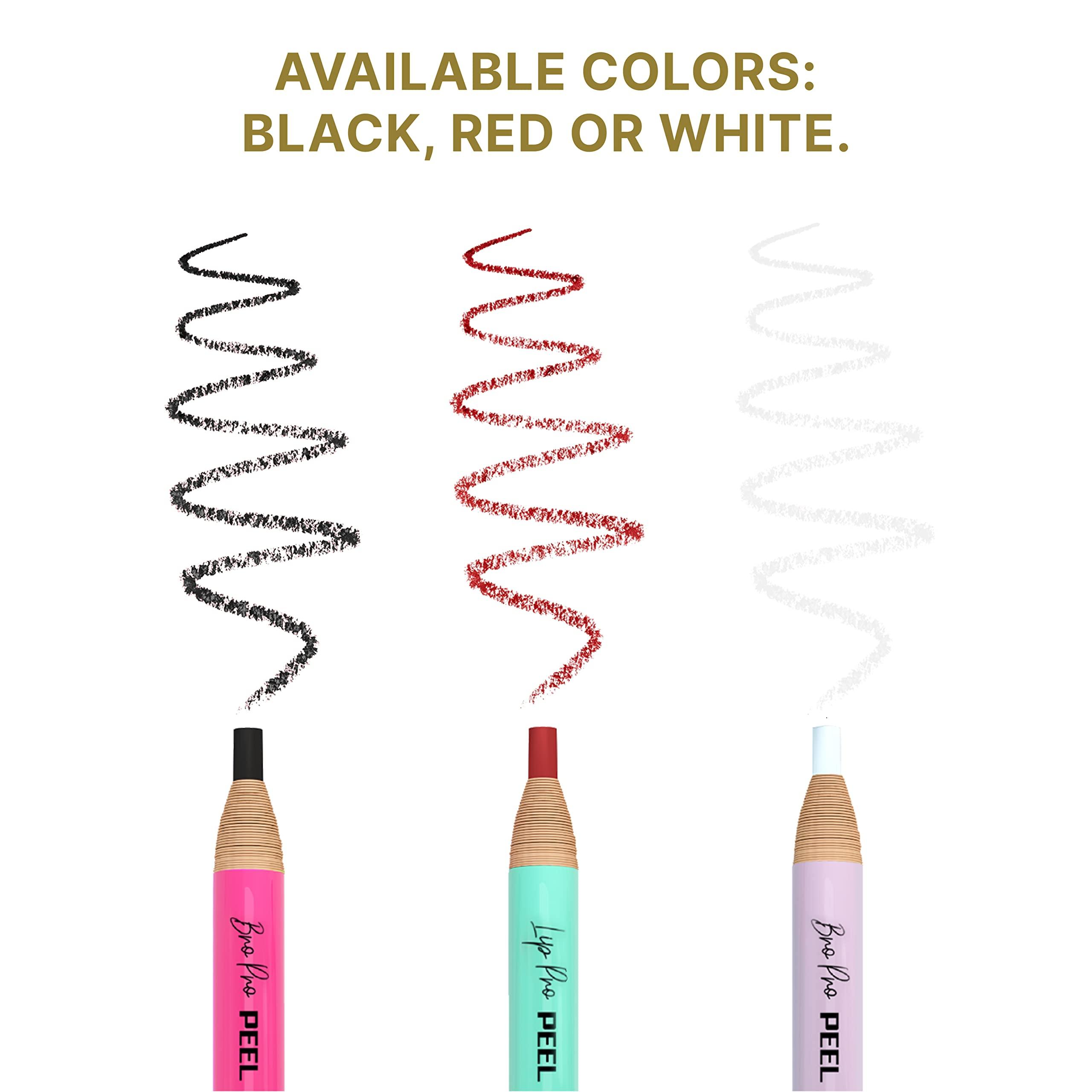 BRAWNA Brawna 12 Pack Brow Pro Peel Off Pencils For Lip & Eyebrow Mapping - Lip Blushing Supplies - Eyebrow Mapping - White