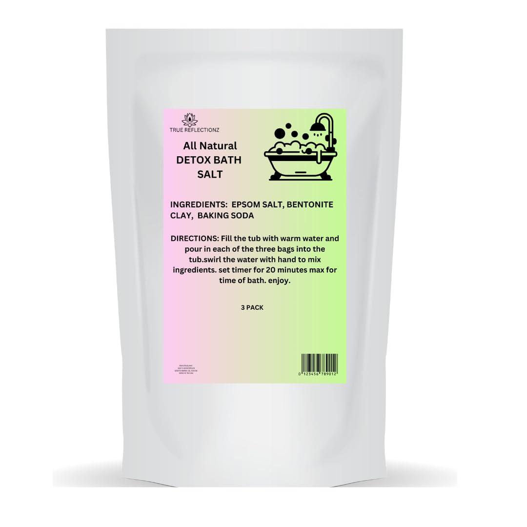 True Reflectionz Natural Bath Detox Heavy Metal Detox Bath Helps with congnitive Delays in Kids No Measuring Required Remove Heavy Metal from Body Remove toxins Epsom Salt, Healing Clay Aluminum Free Baking soda 4lb